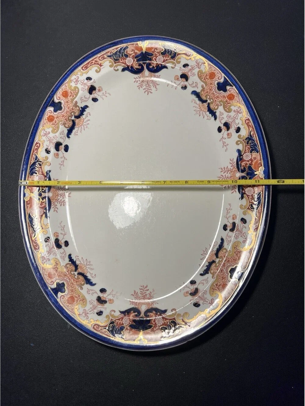 Booths Antique 1890s Serving Platter Lucania Imari Style Semi-Porcelain 15x11.5”